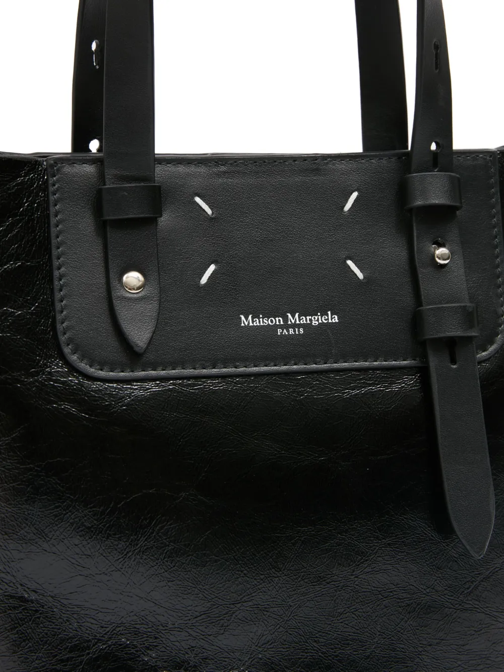 Maison Margiela Mini Vertcal Strap Tote Bag | Black | FARFETCH