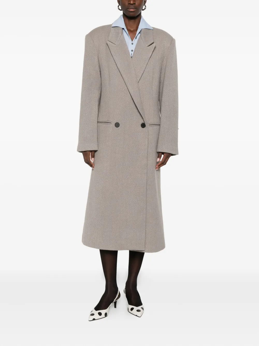 Eleh notched-lapel double-breasted coat | Double Breasted & Peacoats | Image 2