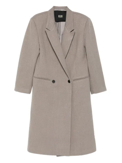Eleh notched-lapel double-breasted coat