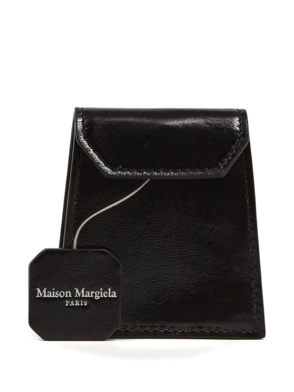 Maison Margiela Portafoglio con logo in pelle - Nero