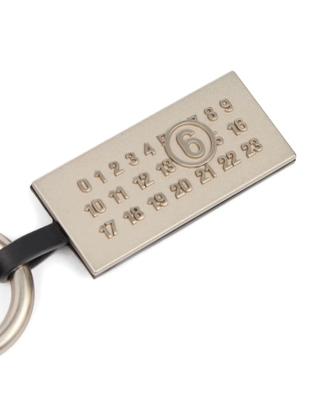 MM6 Maison Margiela Leren sleutelhanger met stiksel Zilver