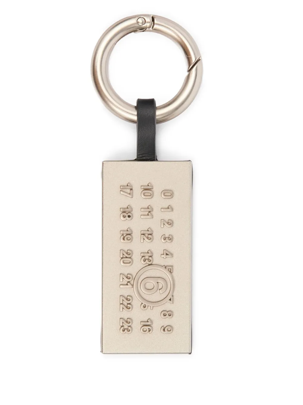 Mm6 Maison Margiela Stitched-leather Key Ring In Gold