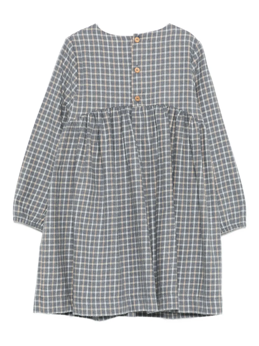 LARANJINHA floral-embroidered checked dress | Girls Casual Dresses | Image 2