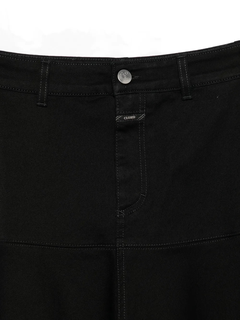 Closed A-line Midi Skirt In Black