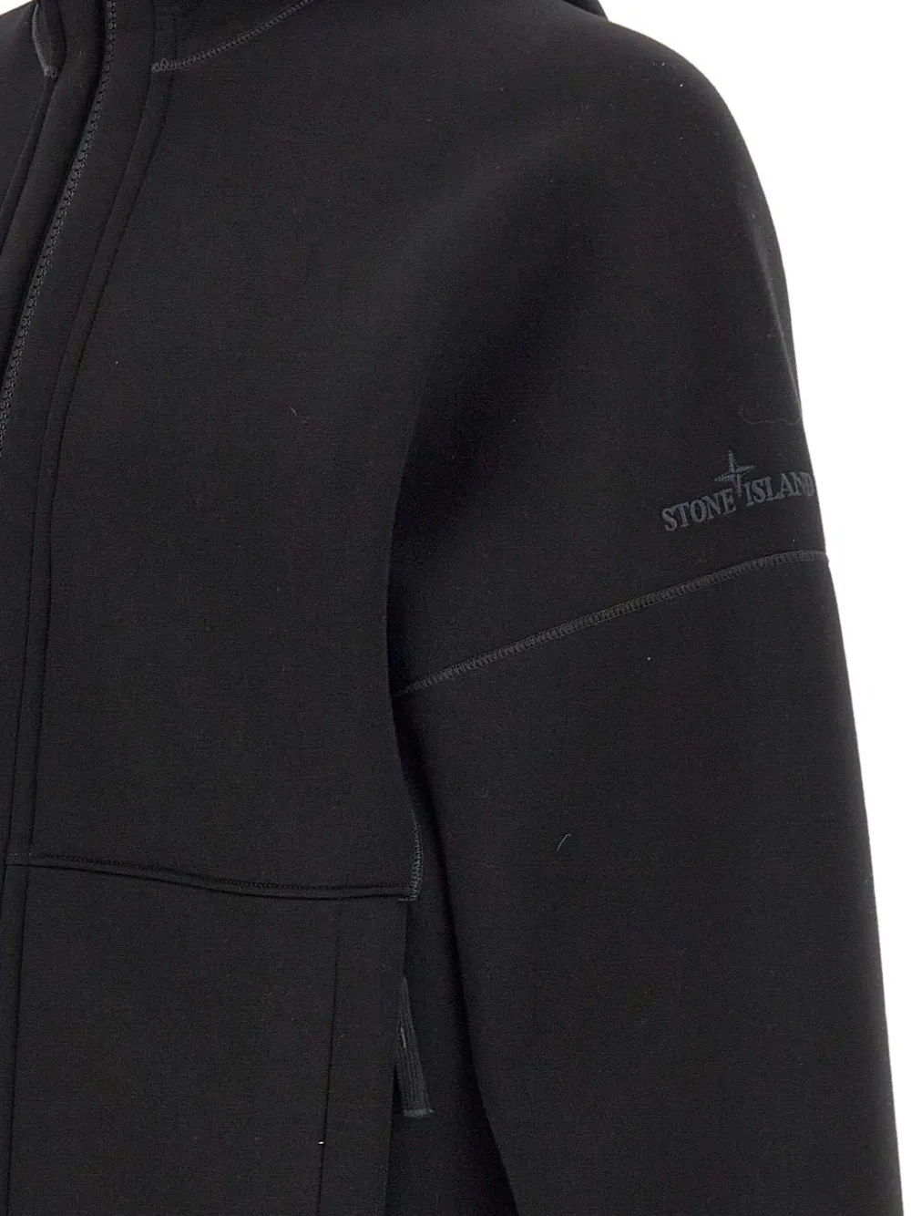 Stone Island Hoodie met rits Zwart