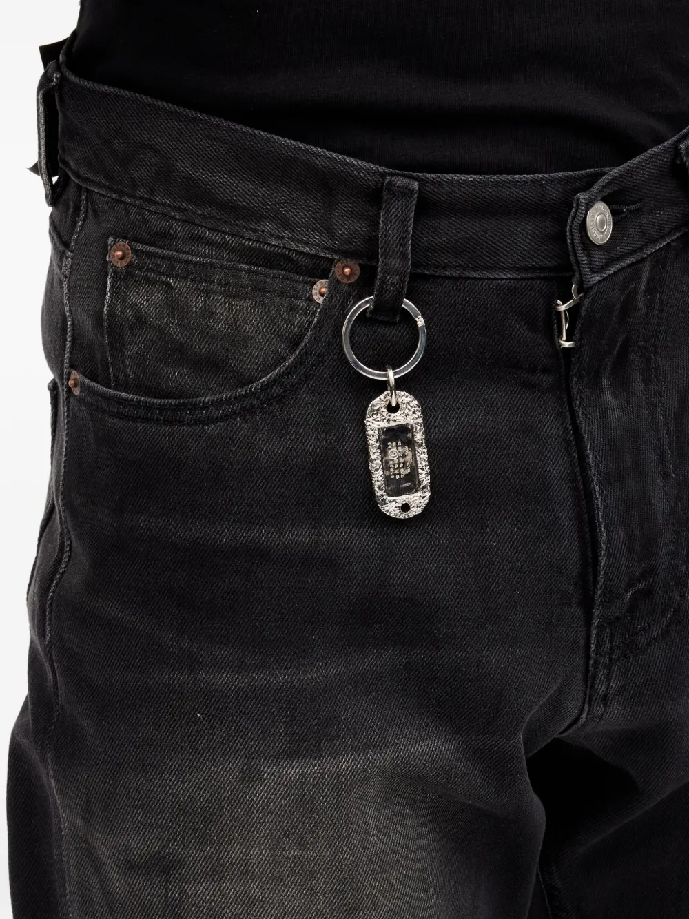 Mm6 Maison Margiela Foil Keyring In Brown