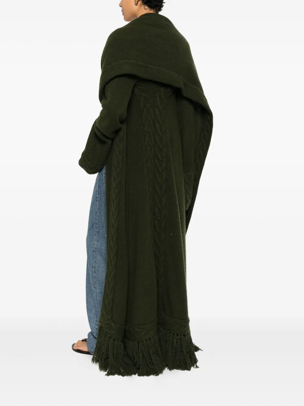 Gianfranco Ferré Pre-Owned 1990s gevlochten jas met franje - Groen