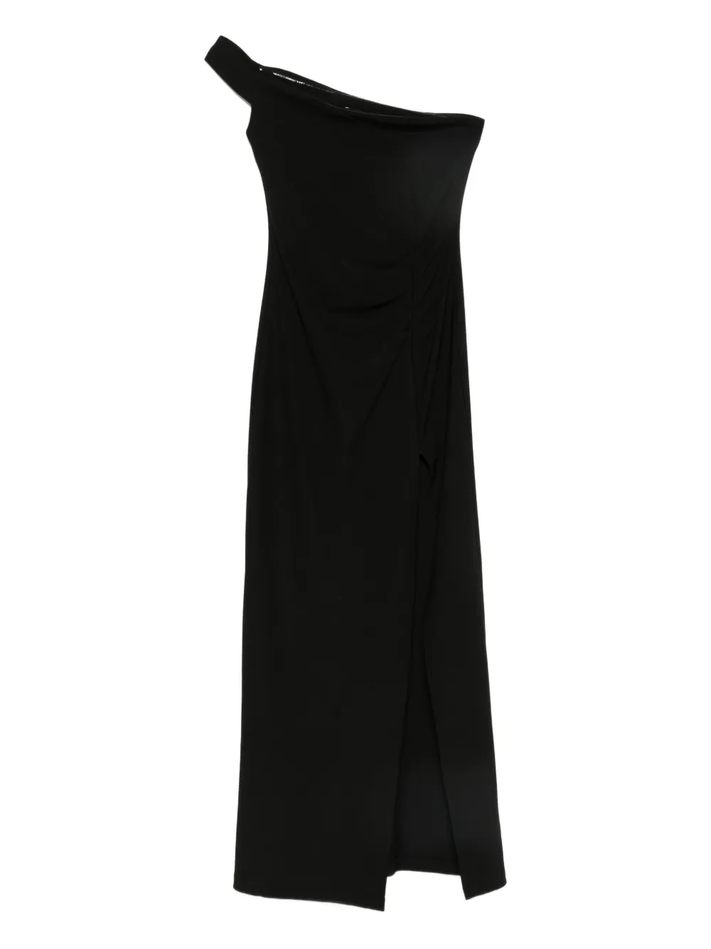 Eleh One-shoulder Side-slit Dress In Black
