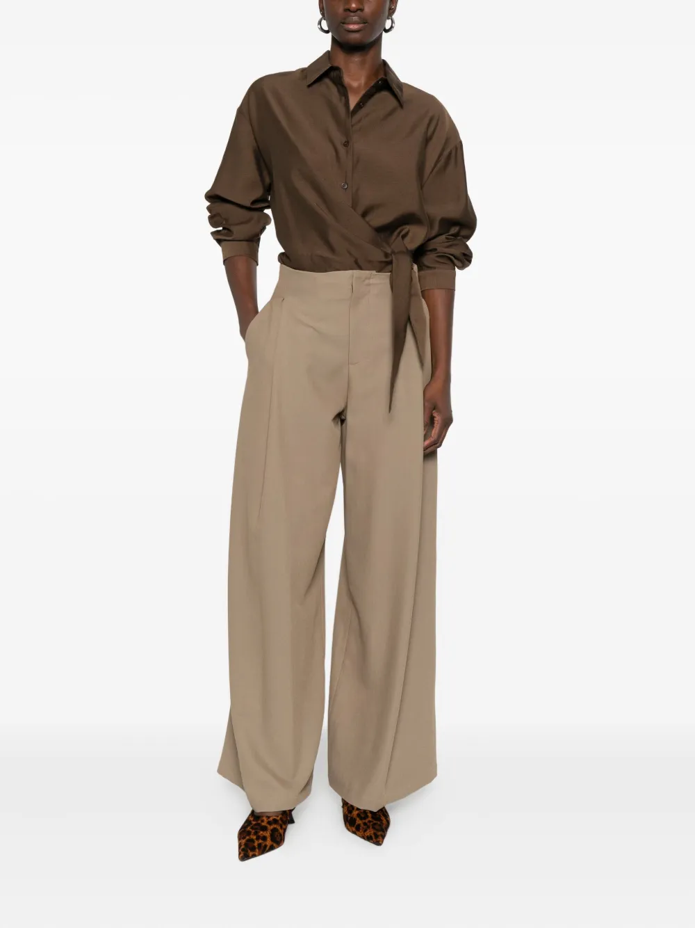 Eleh pleated pants - Groen