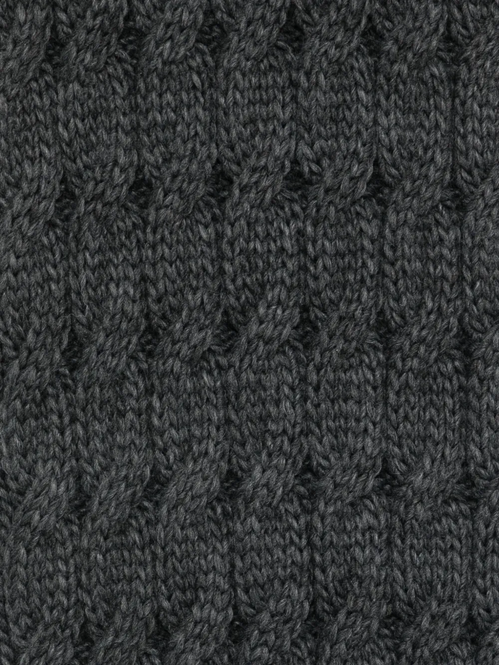 Coccinelle Cable-knit Fringed-edge Scarf In Black