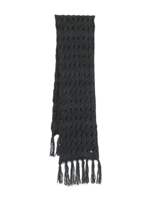 Coccinelle cable-knit fringed-edge scarf