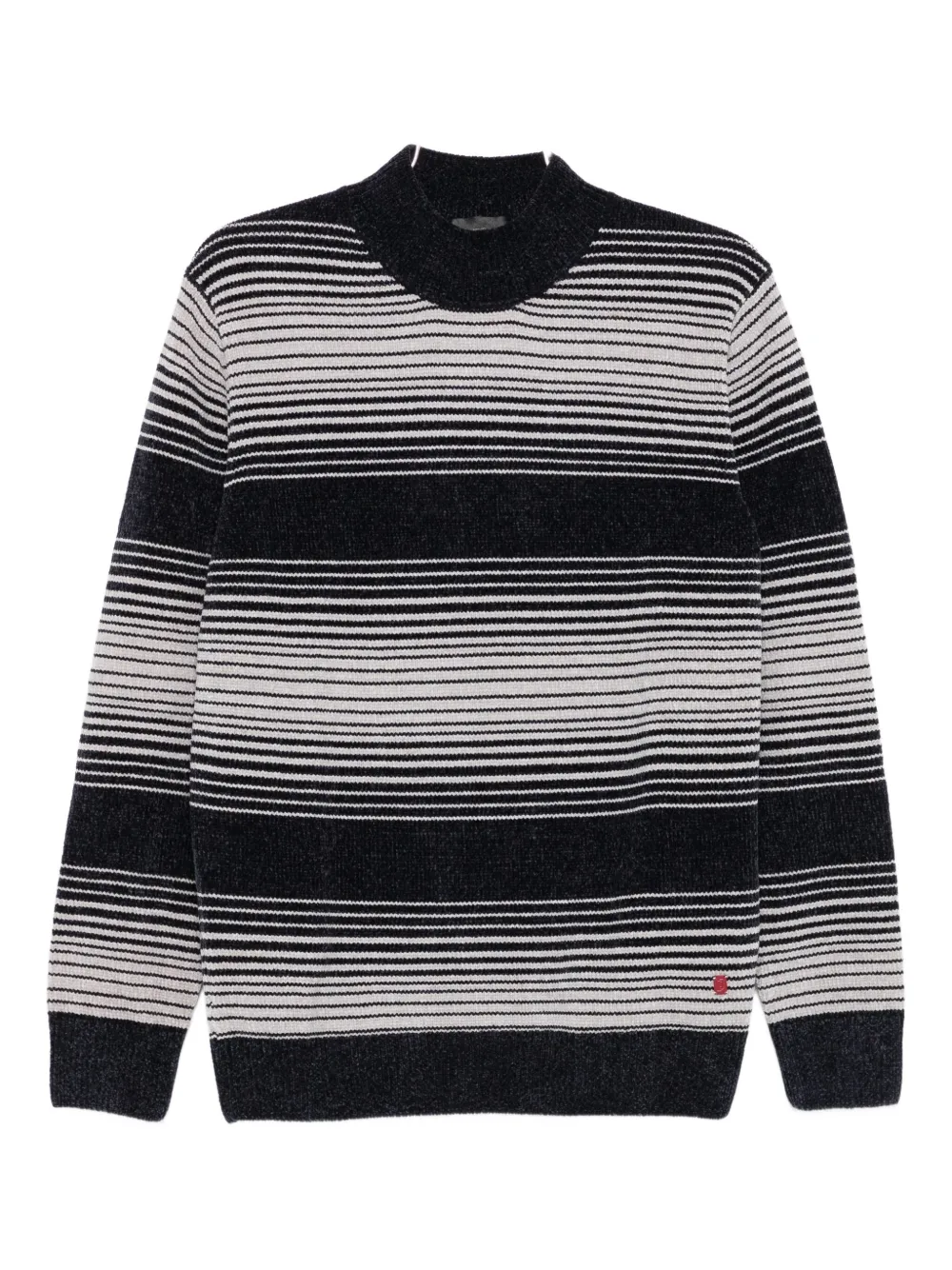 LIU JO striped mock-neck sweater - ブラック LIU JO striped mock-neck sweater - ブラック