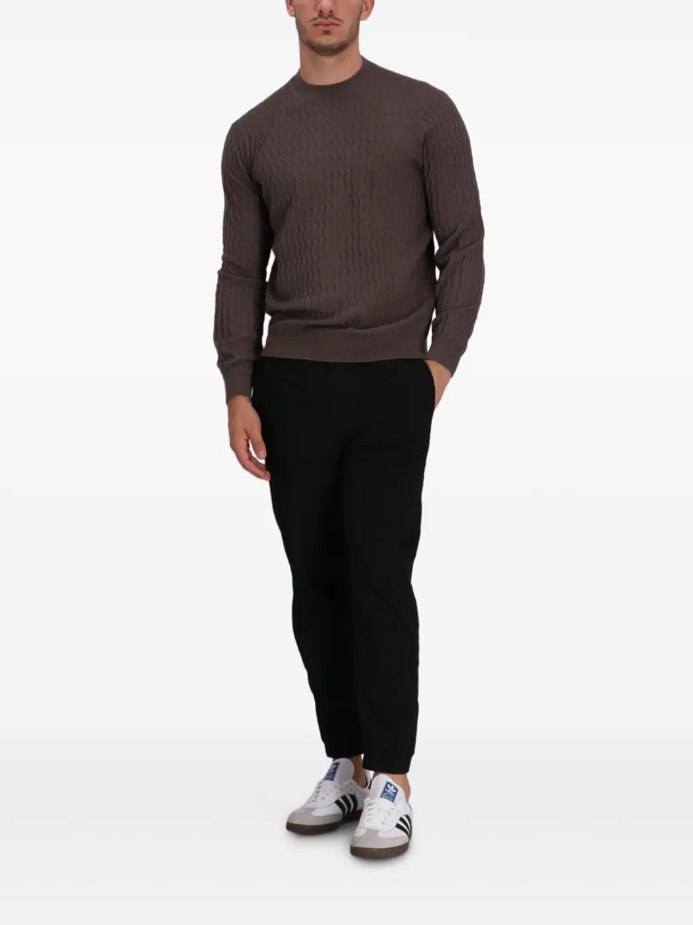 Armani Exchange Geribbelde trui - Bruin