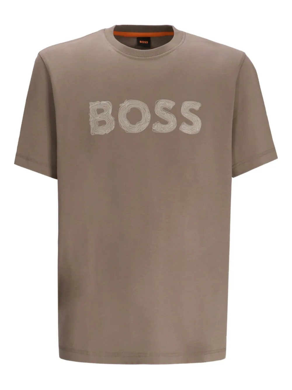 BOSS logo artwork T-shirt | Brown | Image 1