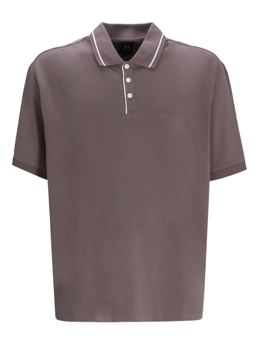 Armani Exchange Contrasting Piping Polo Shirt In Gray