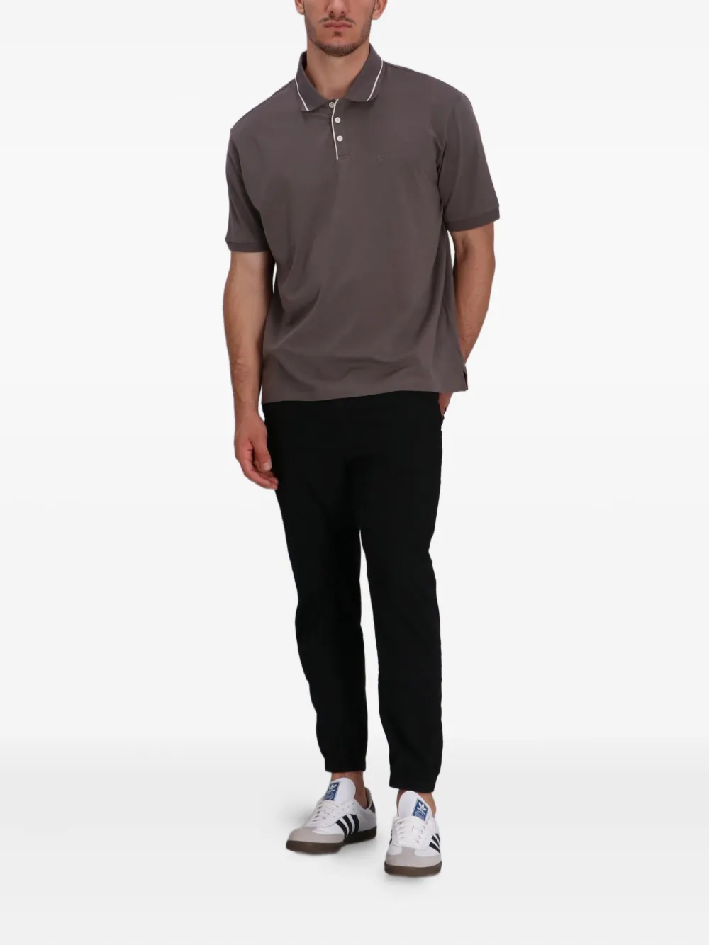Armani Exchange Poloshirt met contrasterende afwerking - Grijs