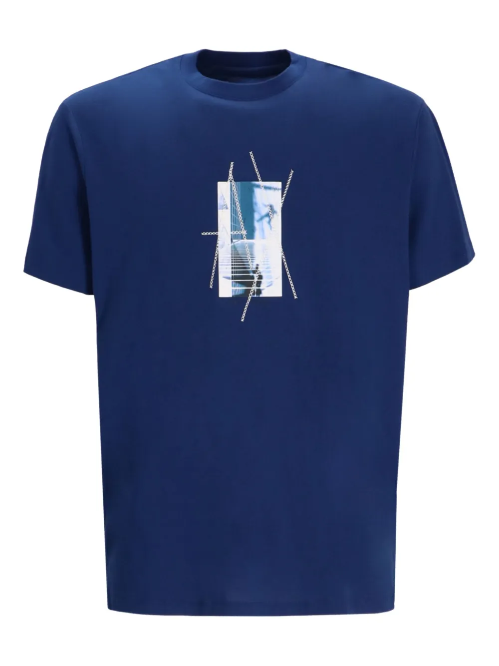 Armani Exchange playera con estampado gráfico | azul | Image 1