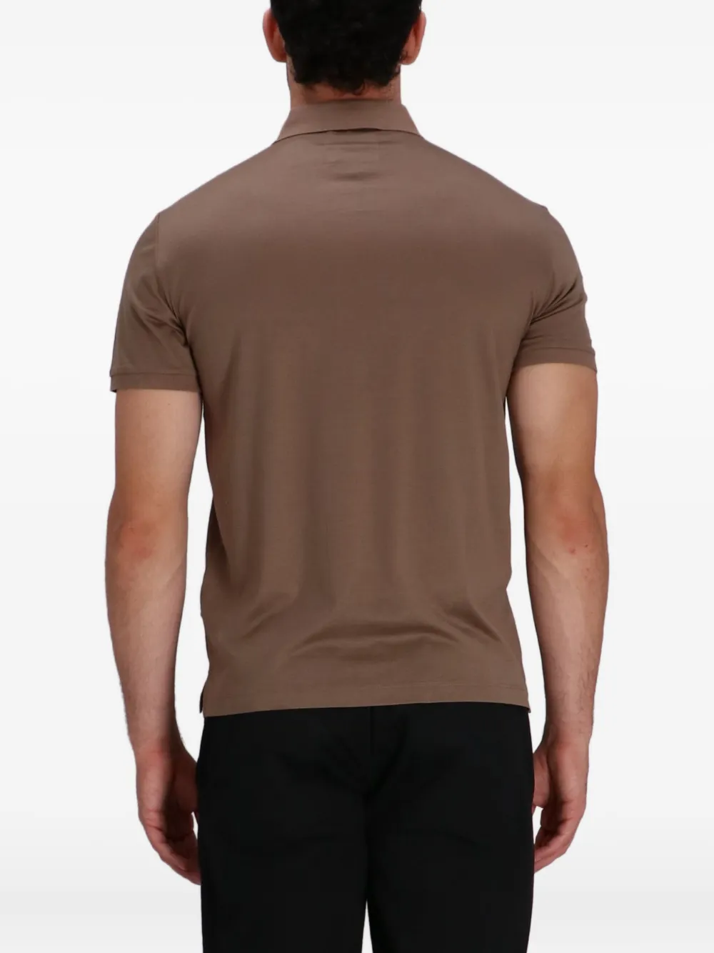 Emporio Armani Poloshirt met knopen Bruin