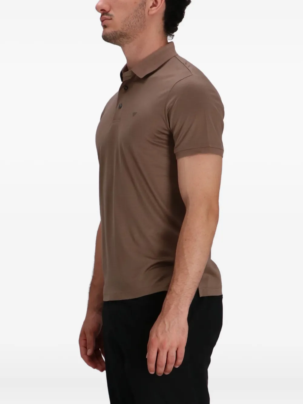Emporio Armani Poloshirt met knopen Bruin