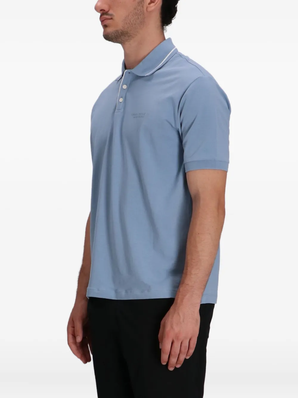 Armani Exchange Contrasting Piping Polo Shirt In Blue
