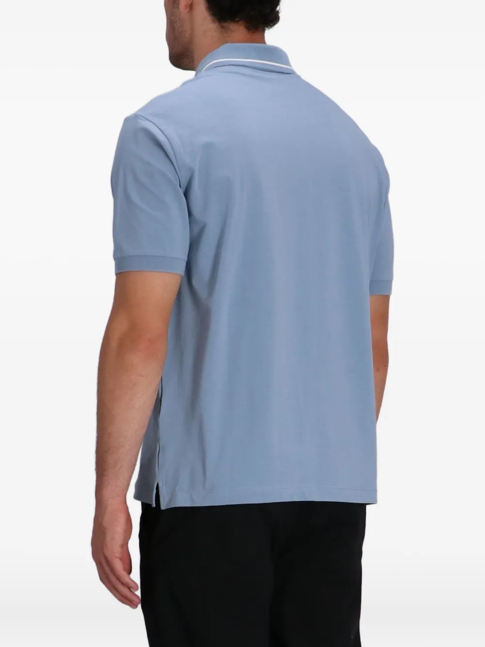 Armani Exchange Contrasting Piping Polo Shirt In Blue