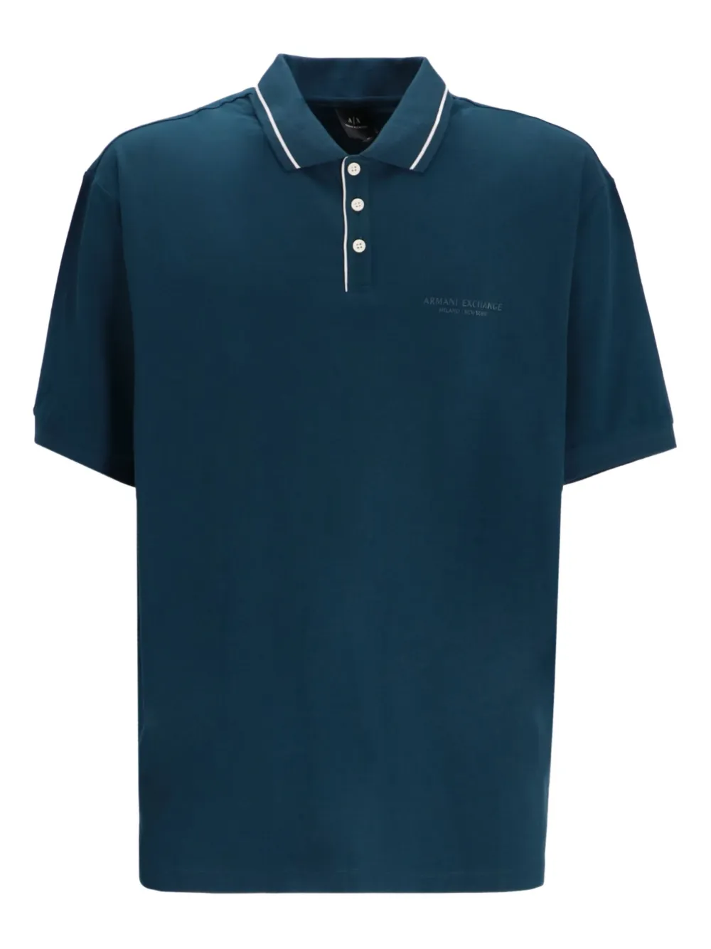 Armani Exchange Contrasting Piping Polo Shirt In Blue