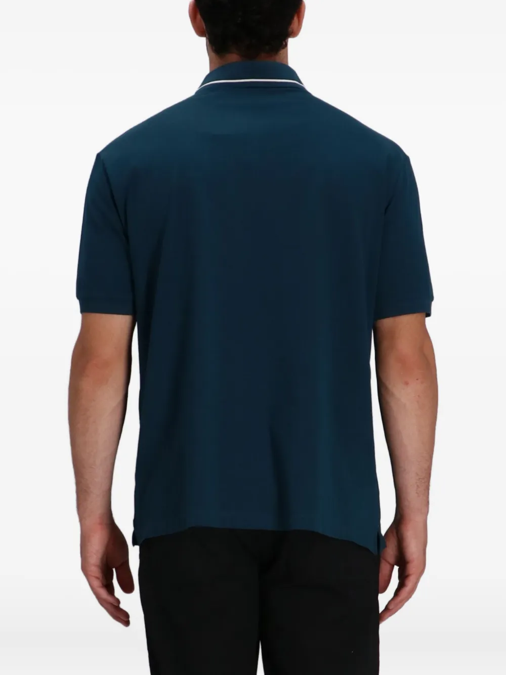 Armani Exchange Contrasting Piping Polo Shirt In Blue