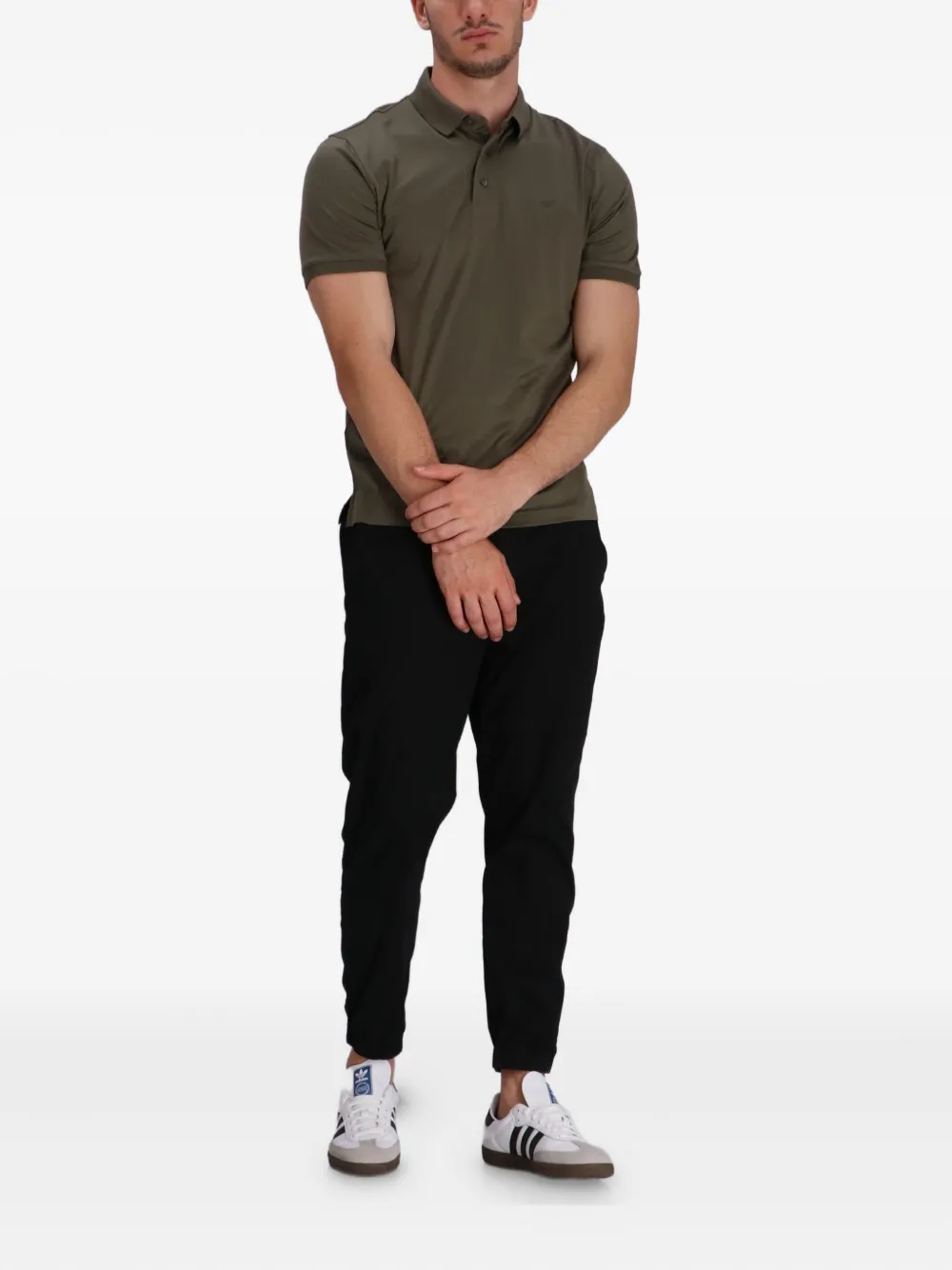 Emporio Armani Poloshirt met knopen - Groen