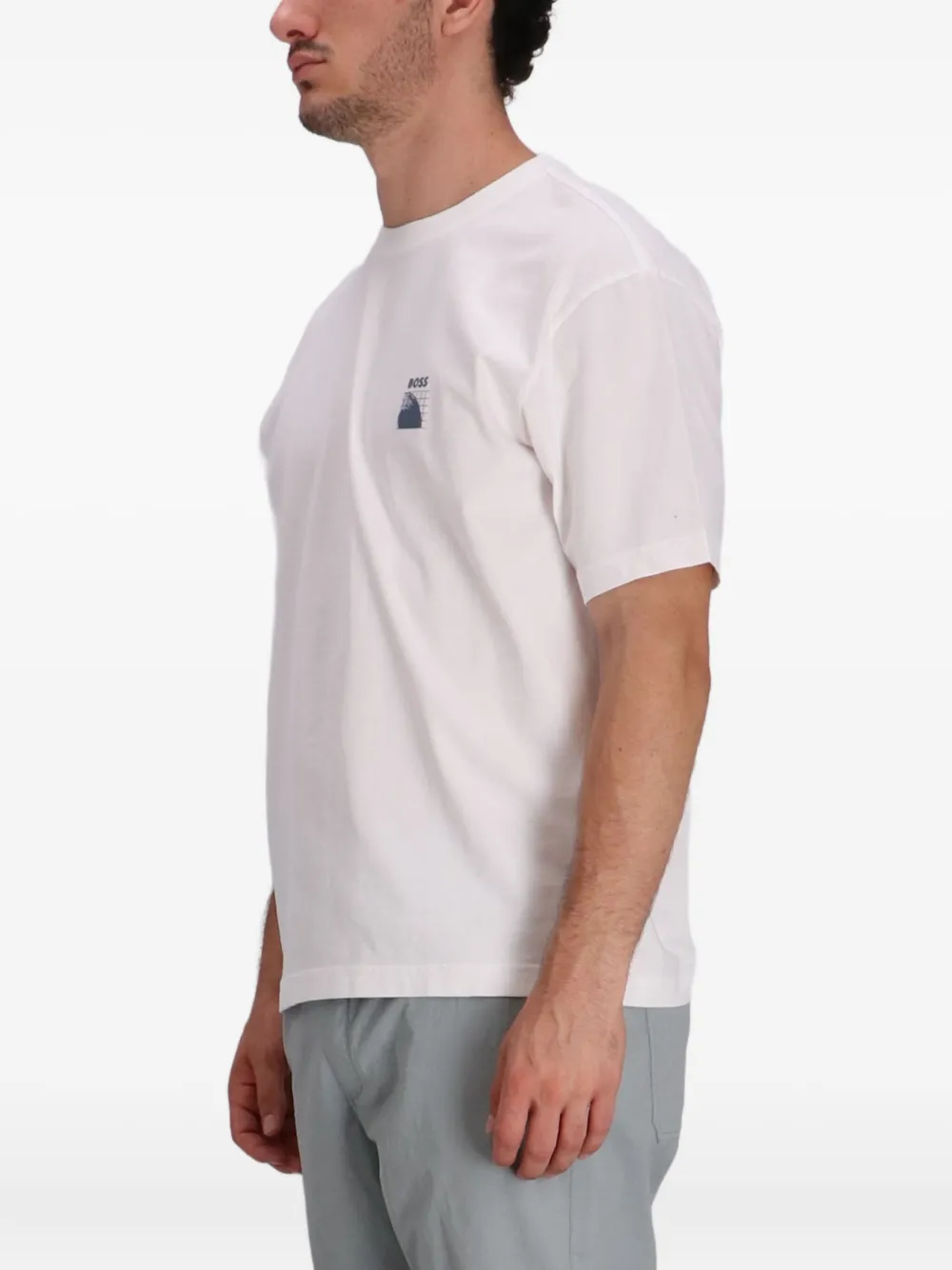 BOSS T-shirt met grafische print Wit