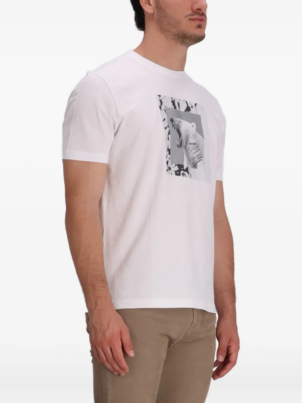 BOSS T-shirt met grafische print Wit