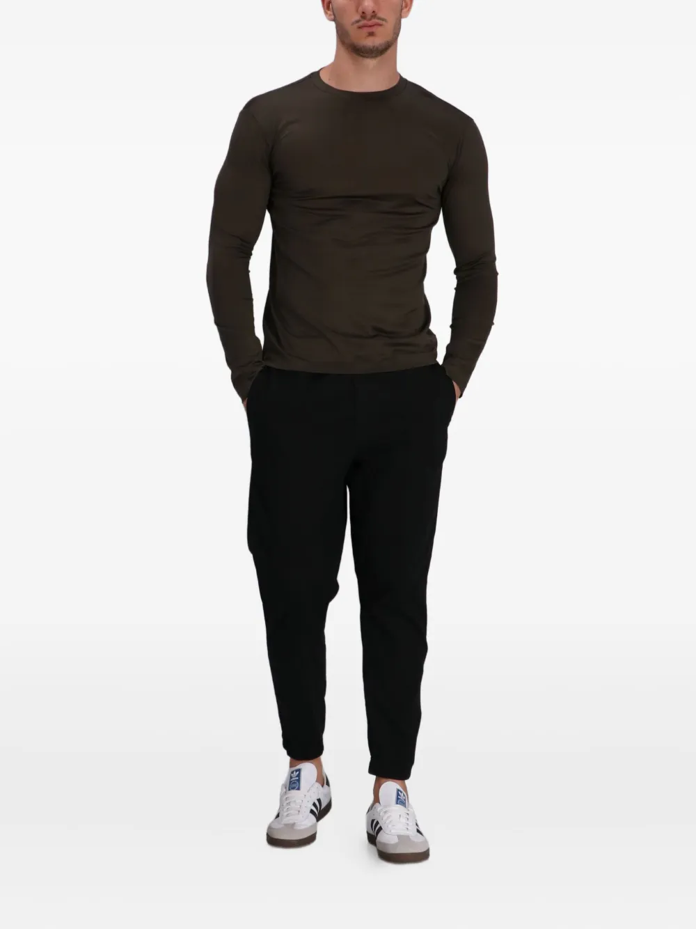 Emporio Armani T-shirt met lange mouwen - Bruin