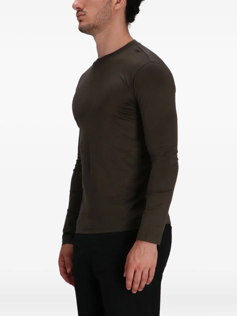 Emporio Armani T-shirt met lange mouwen Bruin