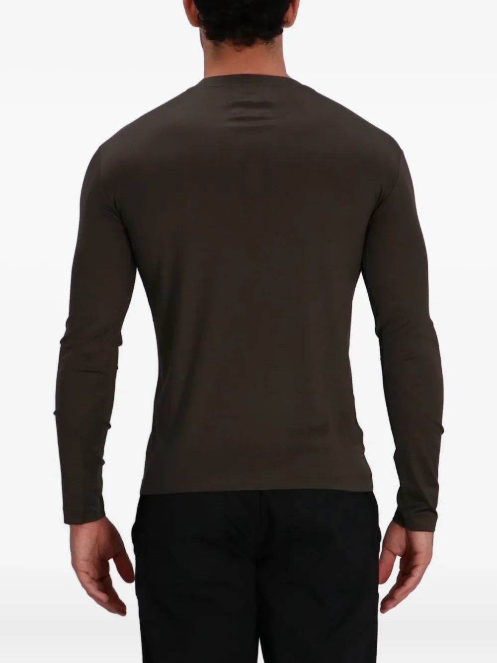 Emporio Armani T-shirt met lange mouwen Bruin