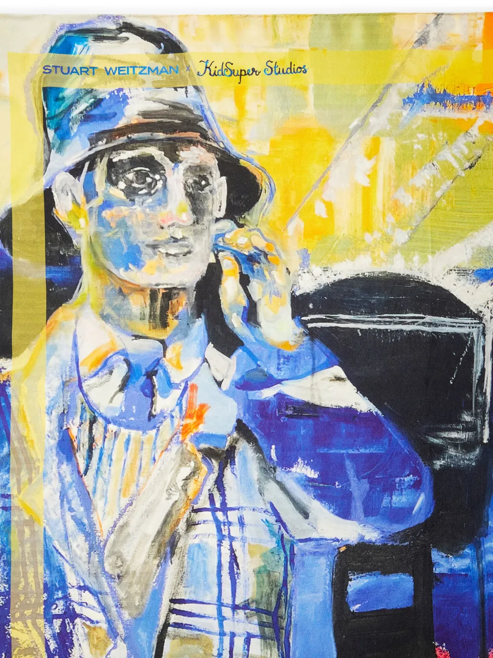  Stuart Weitzman X Kidsuper Artwork Silk Scarf - Blue 