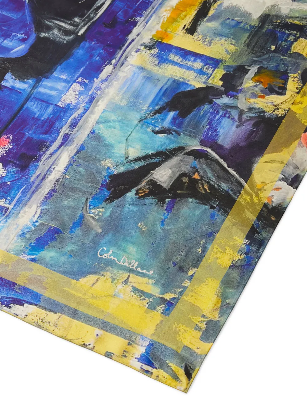 Stuart Weitzman mascada de seda con motivo artwork en colaboración con KidSuper | Image 2