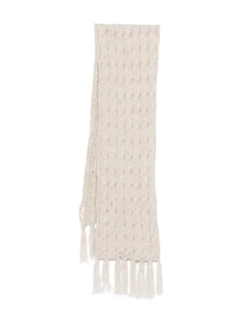 Coccinelle cable-knit fringed scarf
