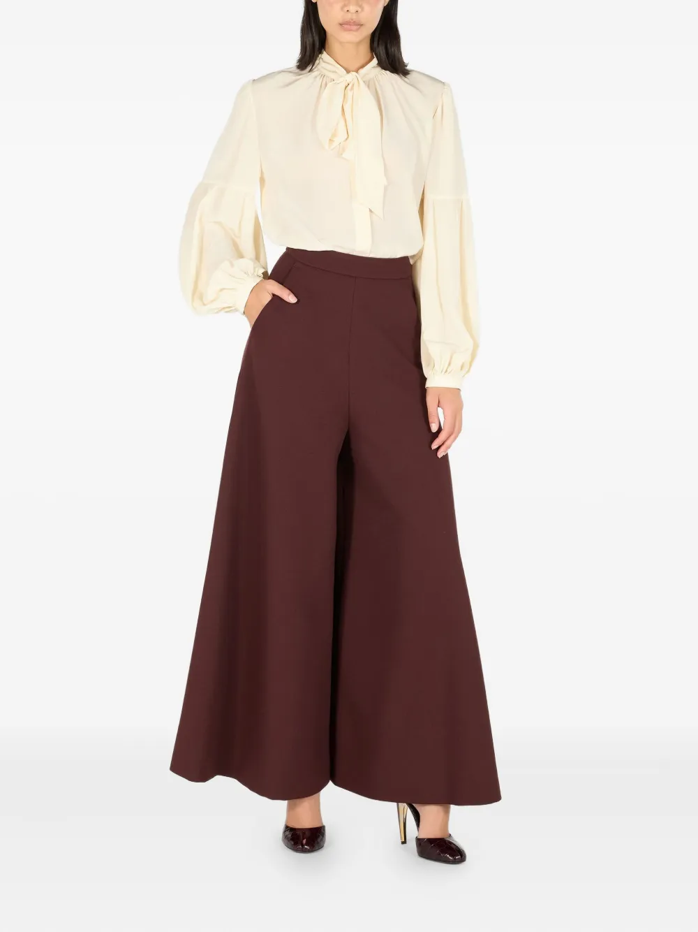 Roberto Cavalli Wollen palazzo broek - Rood