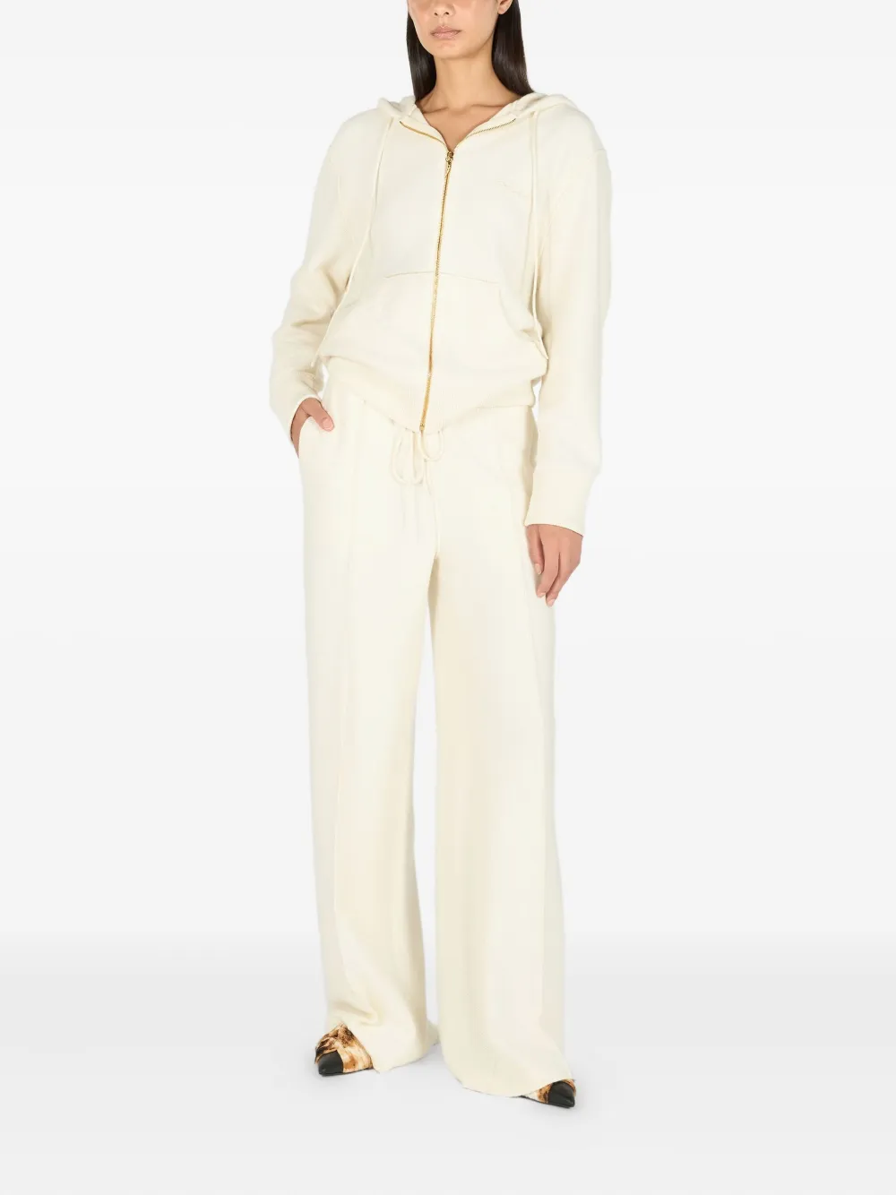 Roberto Cavalli drawstring wide-leg trousers - Beige