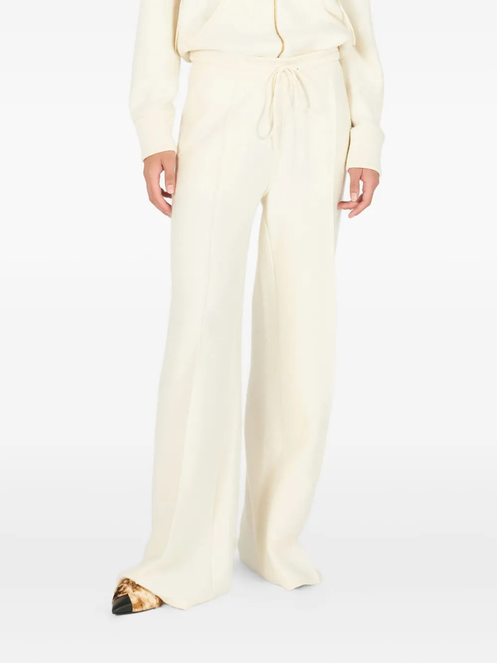 Roberto Cavalli Drawstring Wide-leg Trousers In Neutral