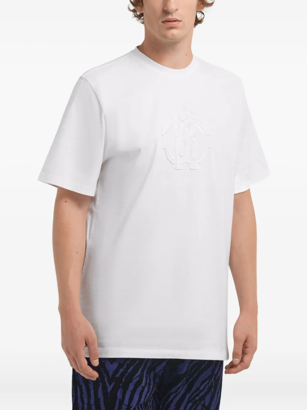 Roberto Cavalli Katoenen T-shirt met logo Wit