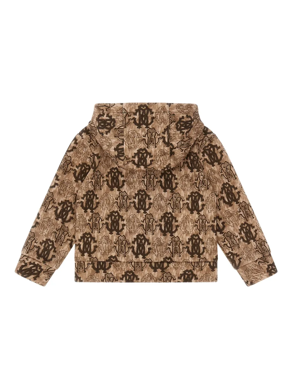 Roberto Cavalli Hoodie met monogram-logo Bruin