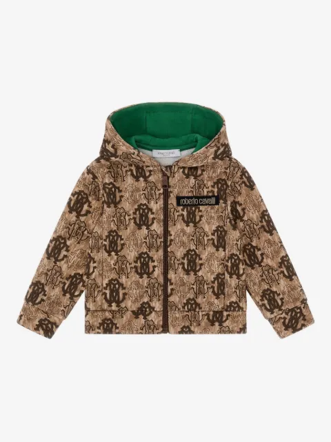 Roberto Cavalli Junior monogram-logo hoodie