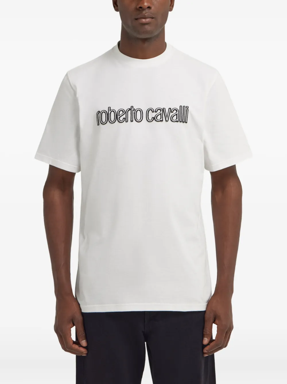 Roberto Cavalli T-shirt met logo Wit