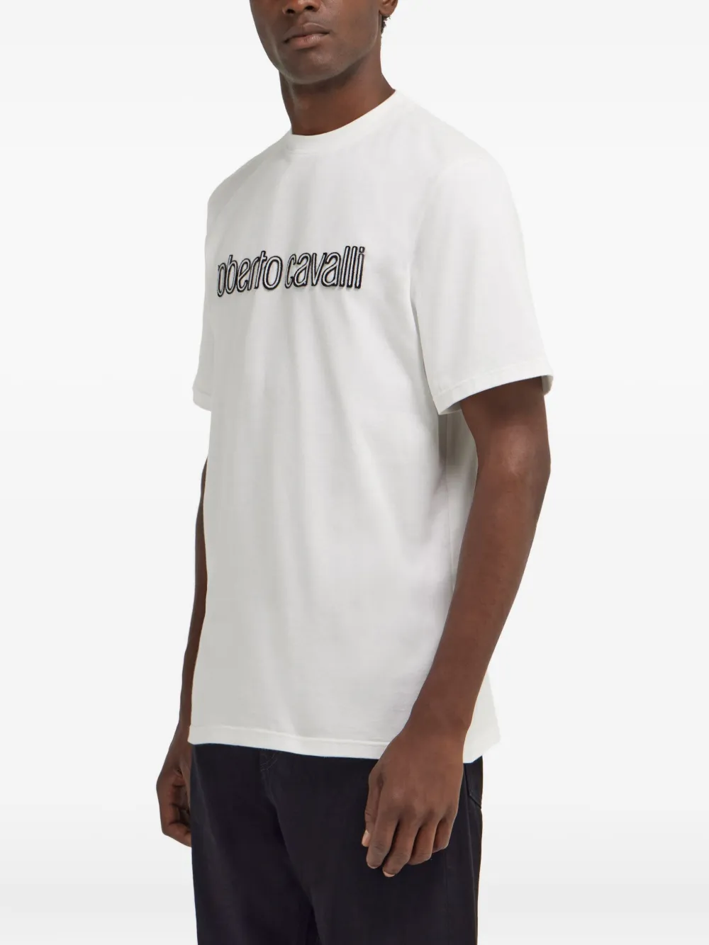 Roberto Cavalli T-shirt met logo Wit