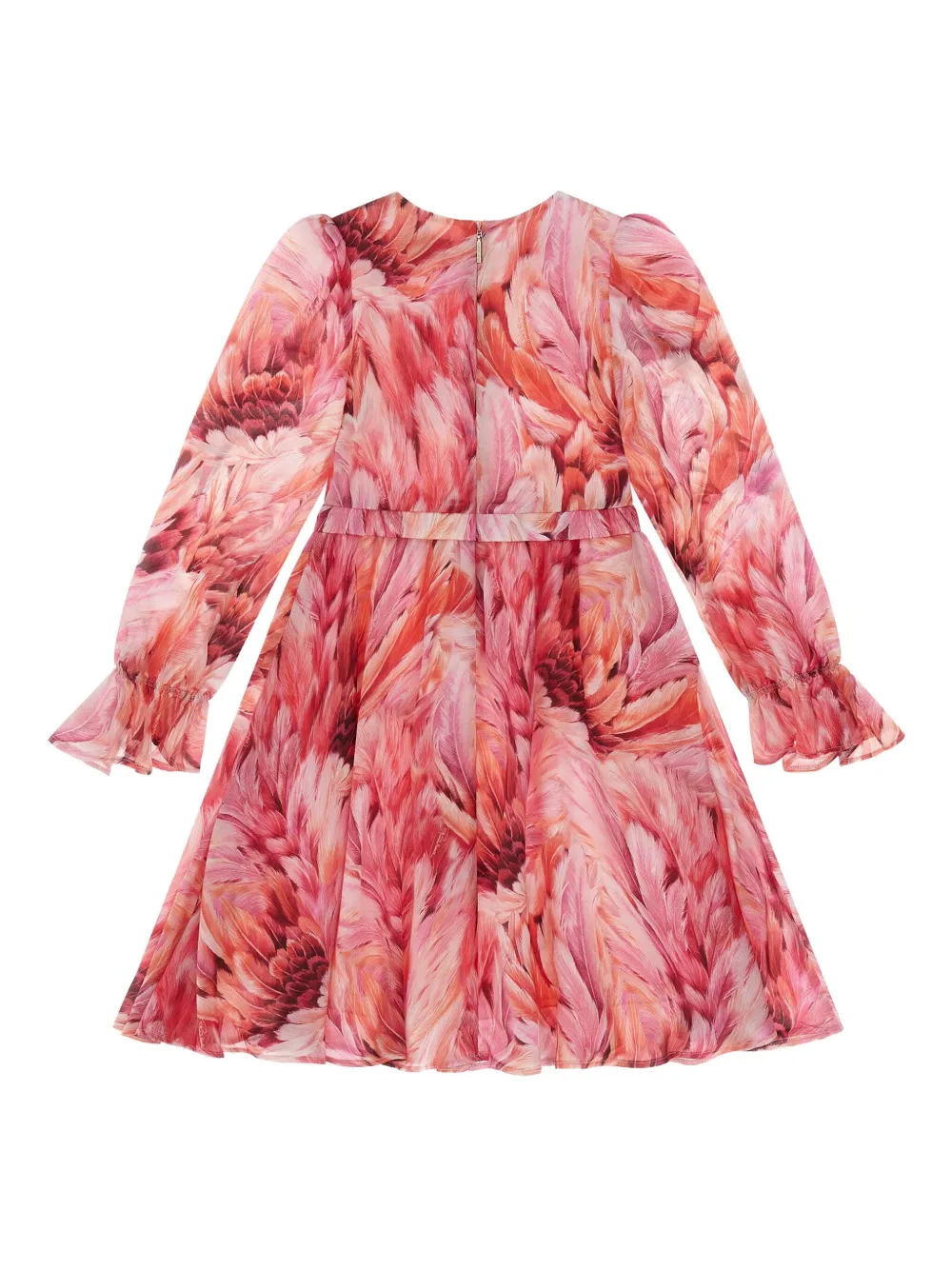 Roberto Cavalli Junior Jurk met verenprint Roze