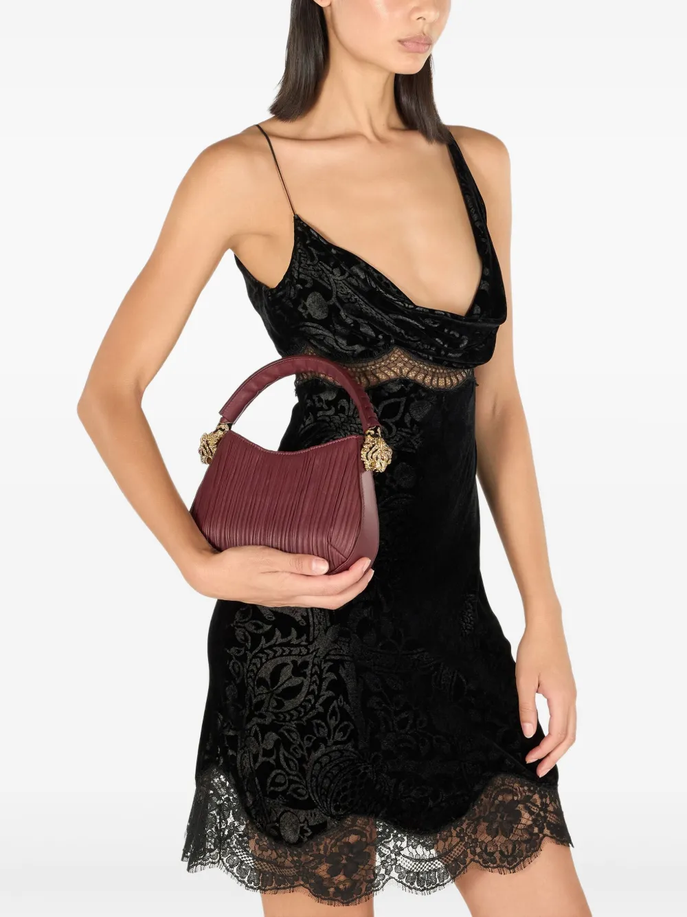 Roberto Cavalli Leren shopper - Rood