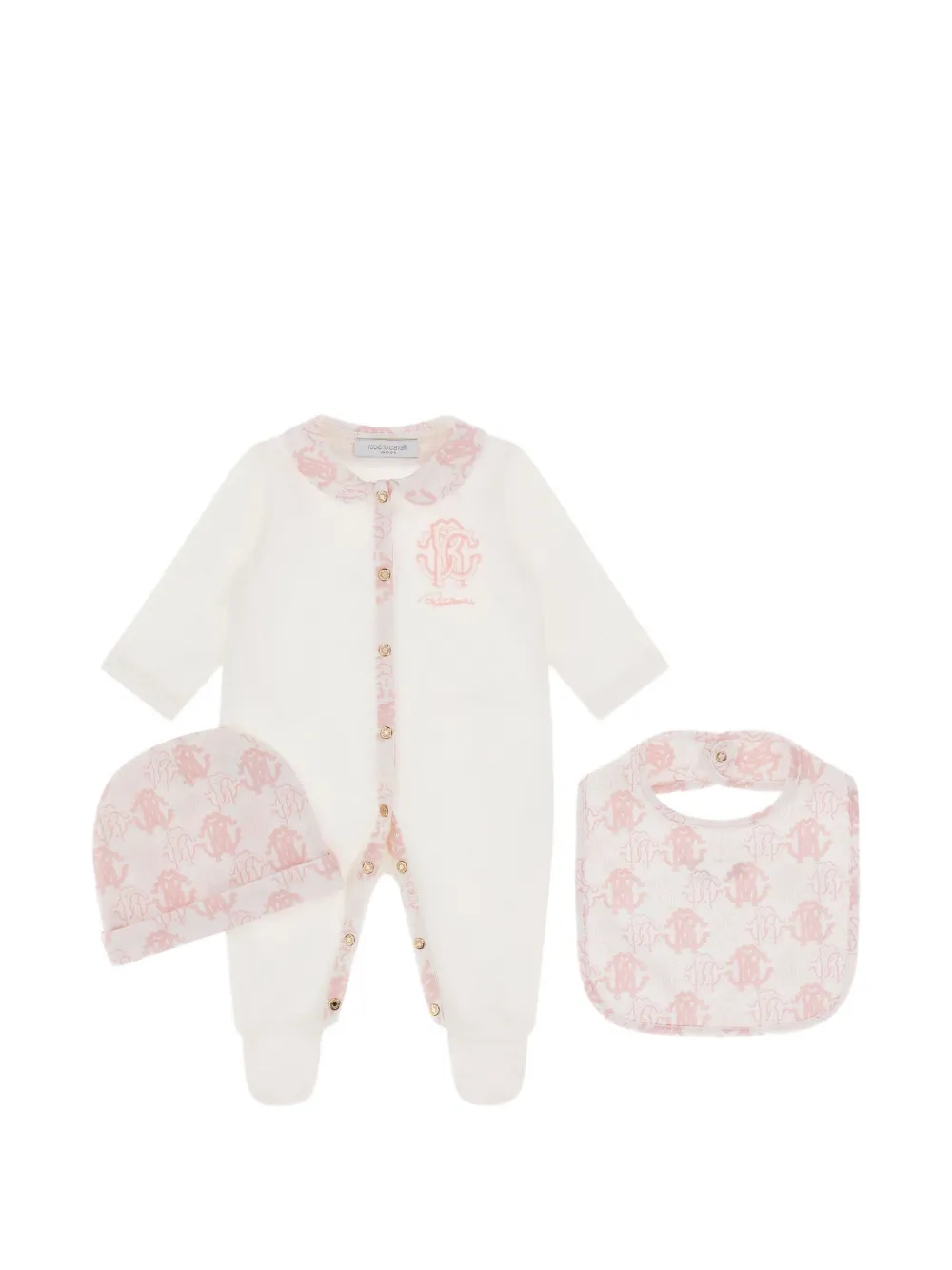 Roberto Cavalli Set con monogramma - Rosa