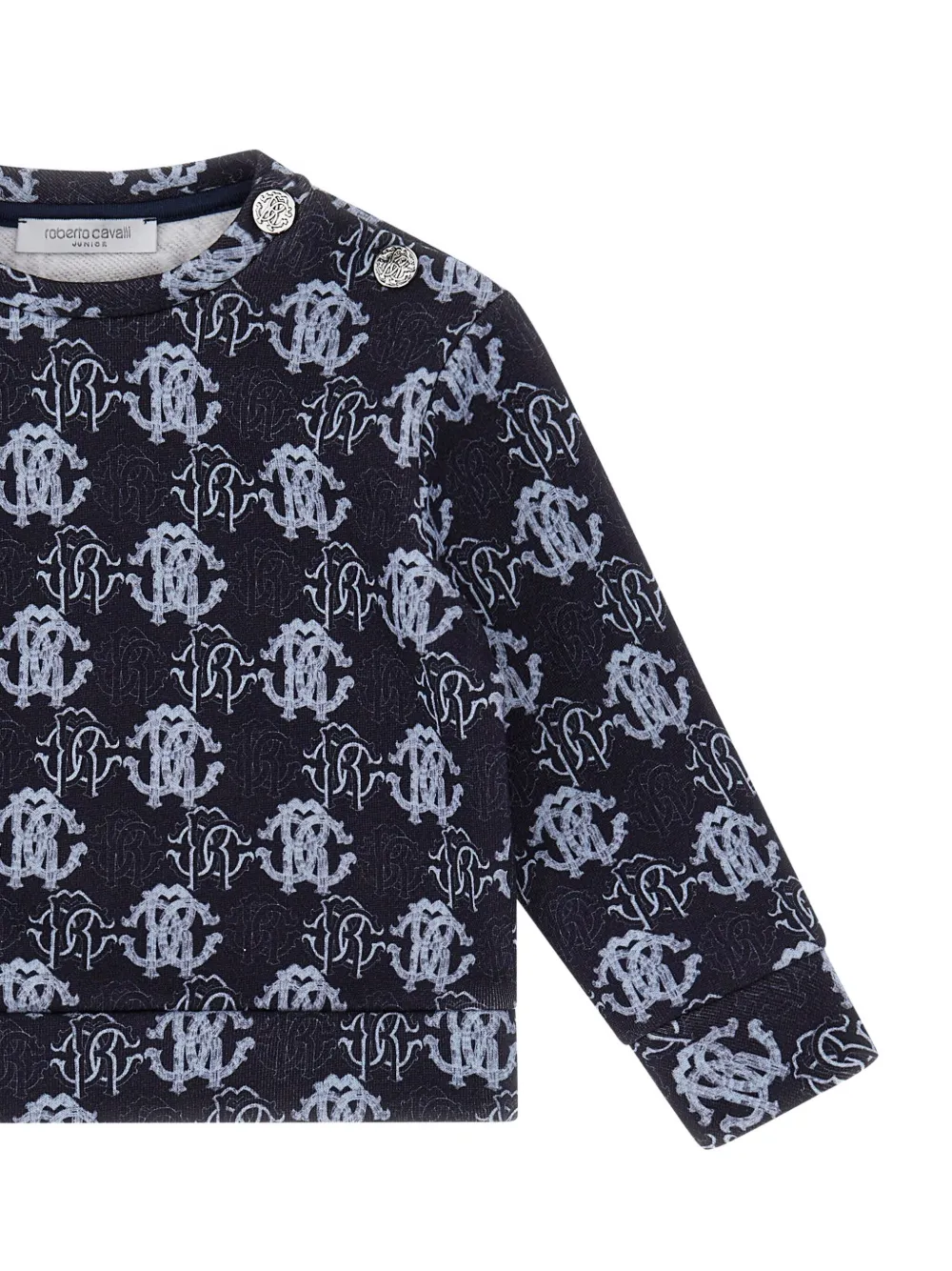 Roberto Cavalli Sweater met logoprint Blauw