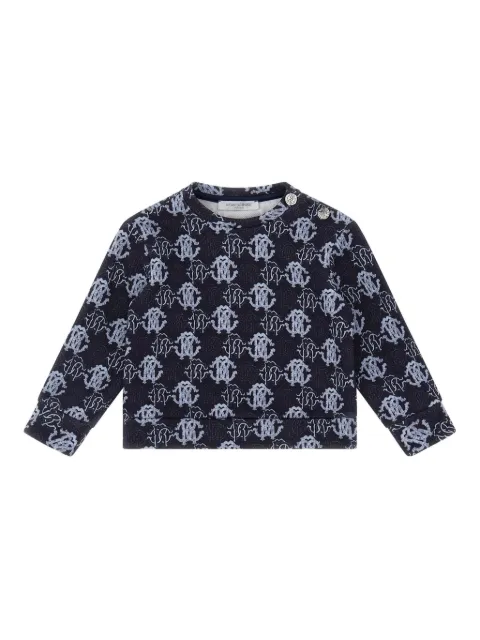 Roberto Cavalli sudadera con logo estampado y botones