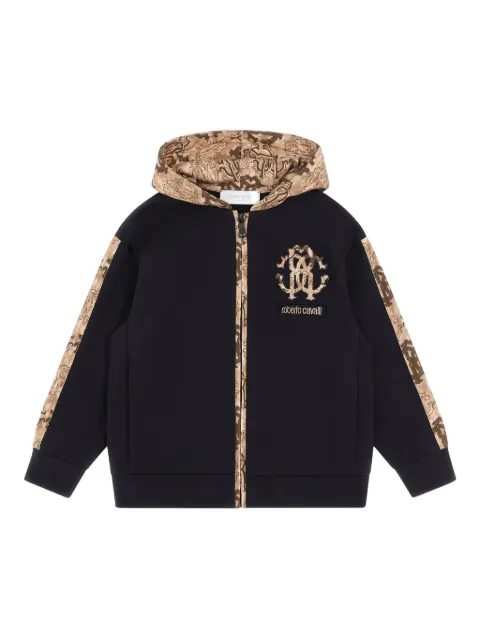 Roberto Cavalli logo-detail zip-up hoodie